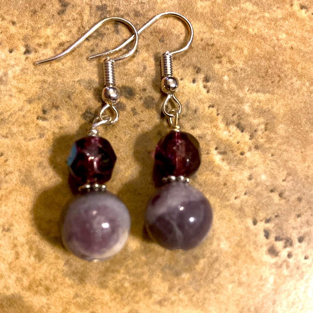 4/$12 Grape Purple Earrings